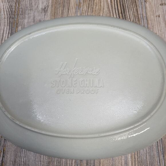 Vintage Harkerware Seafare Platter 11", Retro Kitchen, Harker Stone Oval Plate - Picture 5 of 5